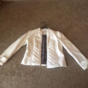 White FAUX Leather Jacket